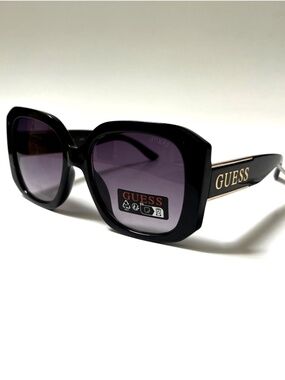 New GUESS Oversized Square Sunglasses GO00074 Black Gold